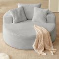 Oversized Round Chair Lounge Chaise Indoor, Upholstered Corduroy Deep Seat by Lakifun