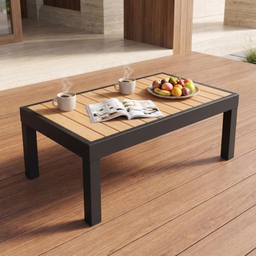 Outdoor Side Table, Aluminum Frame Patio End Table - Image 7