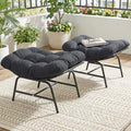 RADIATA Wicker Ottomans Set of 2 Outdoor Chair Footstool Cushion Gray by RADIATAPatioGardenFurniture