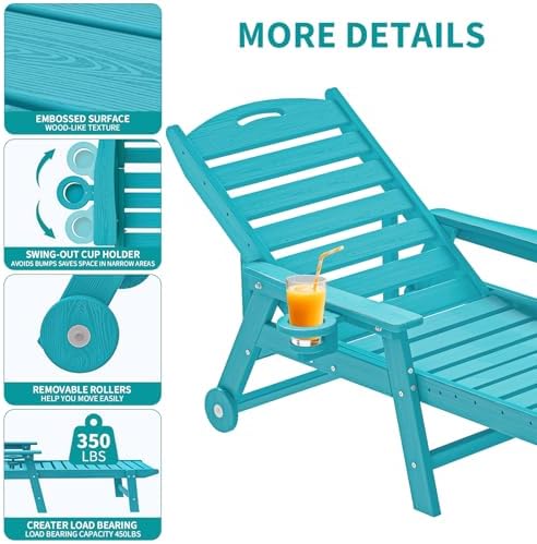 Outdoor Chaise Lounge Chair Set of 2 - Image 6