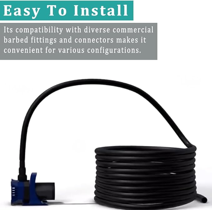 Black Vinyl Tubing 3/8” ID × 1/2” OD - 100 Feet PVC Flexible Plastic Tube Hybrid Hose, Transfer Water Air Oil for Pond Fountain Garden, Non-toxic and BPA free