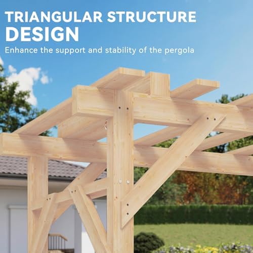 Aoxun 5 FT Cedar Wood Porch Swing, Outdoor Pergola Swing - Image 4