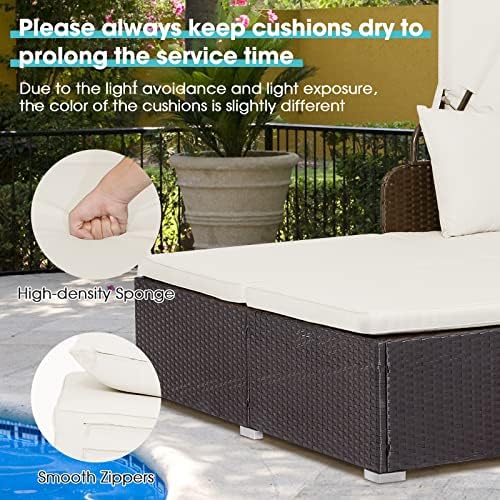 COSTWAY Outdoor Daybed with Retractable Canopy - Image 2