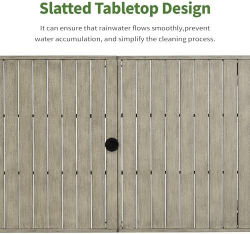 63" Outdoor Dining Table, Aluminum Patio Table - Image 5