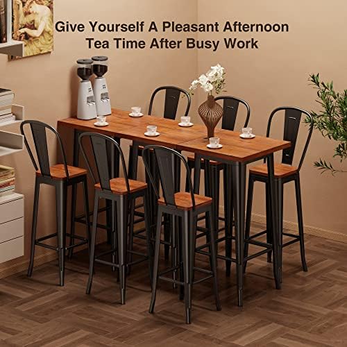 Aiho Bar Table and Chairs Set, Pub Table and Chairs Set of 2, - Image 6