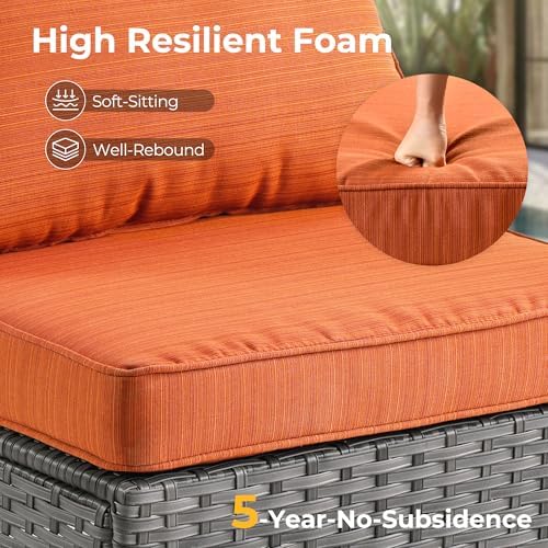 7 Pieces L Shaped Outdoor Patio Sectional Furniture - Image 4