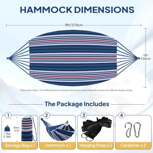 ANYOO Cotton Camping Hammock Portable - Image 2