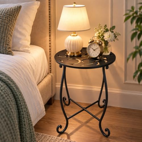 1-Pack Small Metal Plant Stand Indoor Outdoor 10-Inch Round Mini Side Table - Image 2