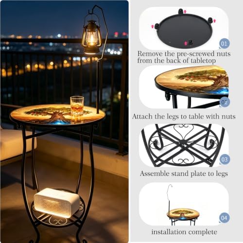 2-Tier Round Metal Side Table - Image 4