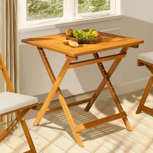 Legolas FSC Acacia Wooden Folding Table, Heavy Duty 270lbs Capacity, Elegant & - Image 3