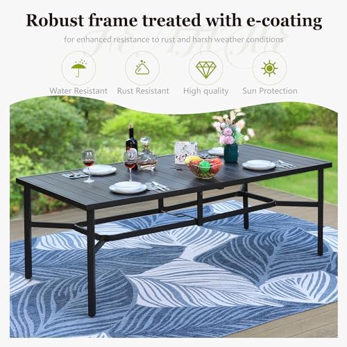 9pc Outdoor Patio Dining Set for 8, Textilene Chairs - Image 4