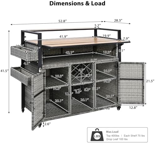 Outdoor Bar Table on Wheels - Image 2