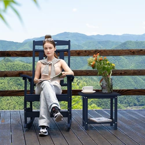 2-Tier Outdoor Side Table, HDPE Patio End Table - Image 5
