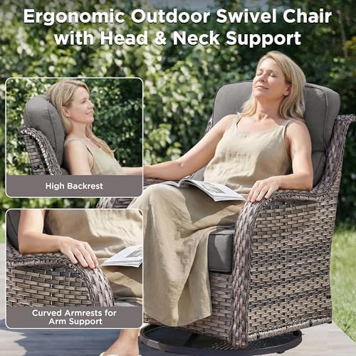 Luxury 4 Pieces Patio Furniture Set-Outdoor Swivel Rocker Patio Chairs - Image 4