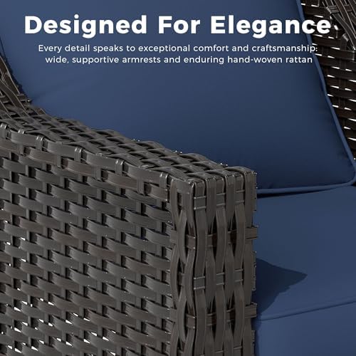 4 Piece Patio Furniture Set, Wicker Outdoor Conversation Set - Image 5