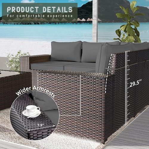 16 PCS Outdoor Patio Furniture Set, Outdoor Sectional Furniture - Image 2