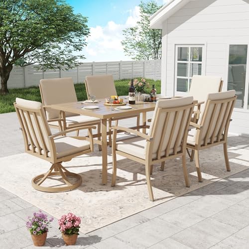 Outdoor Dining Table for 6, Aluminum Rectangle Outdoor Dining Table - Image 4