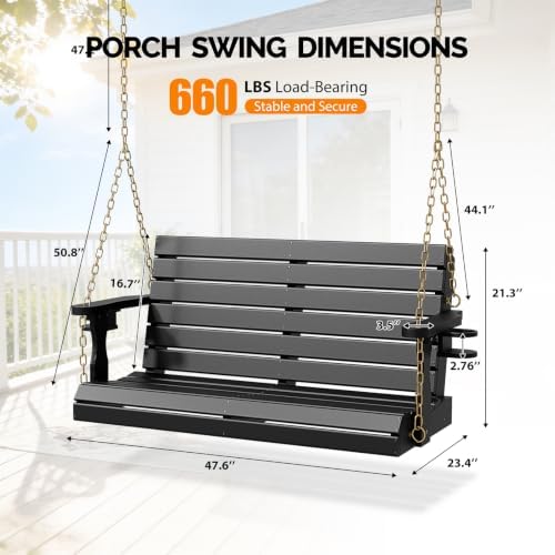 VINGLI 4 FT HDPE Porch Swing Outdoor - Image 2