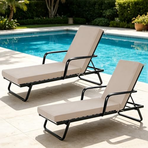 Chaise Lounge Cushions Outdoor Set of 2 by TheKorva