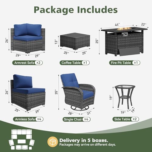 Aoxun 14 Piece Outdoor Patio Furniture Set - Image 2
