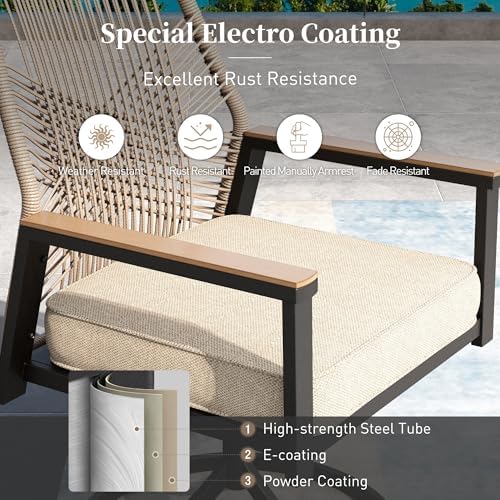 9pc Patio Dining Set for, Extendable Metal Table & 8 Chairs - Image 6