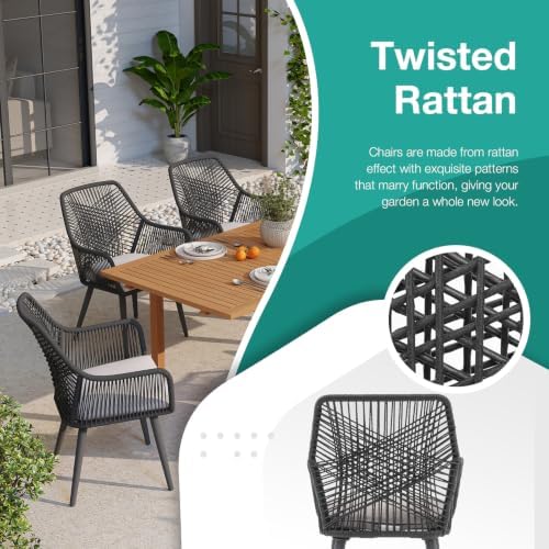 Patiorama 7 Piece Outdoor Dining Set, Cross Back - Image 4