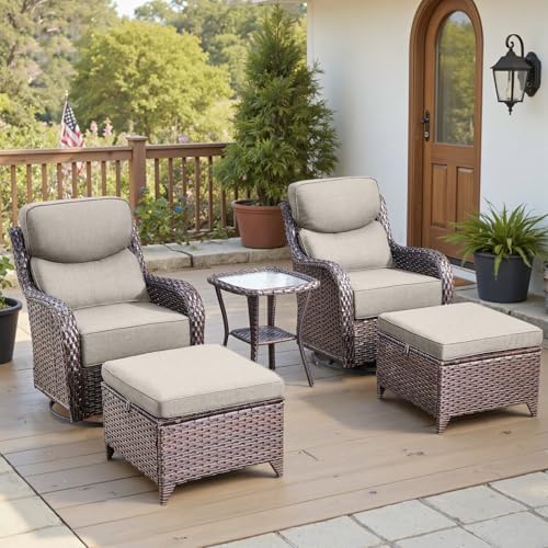 Luxury 6" Thick Cushioned 5 Pieces Patio Furniture Set by Belord