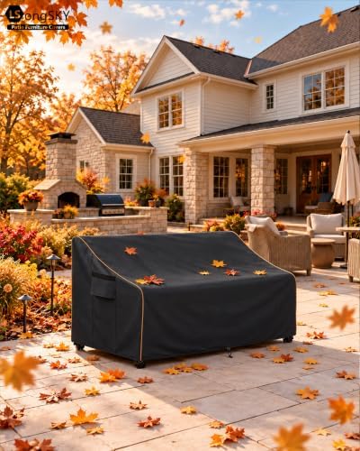 Patio 3-Seater Sofa Cover, Outdoor Couch Cover Fits up to 79W x 38D x 35H Inches - Image 6