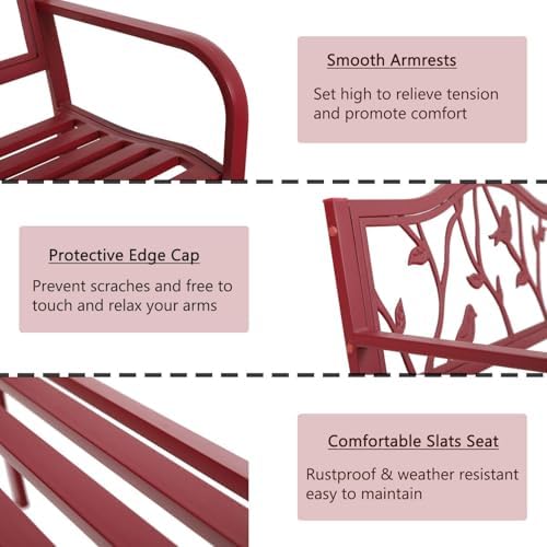 MFSTUDIO Outdoor Metal Bench Set of 2 - Image 4