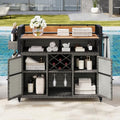 Outdoor Bar Table on Wheels by BEDGJH
