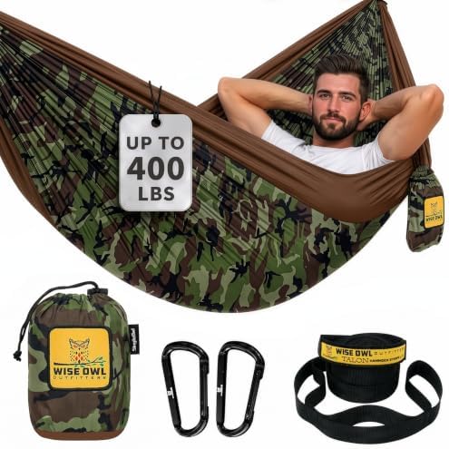 Wise Owl Outfitters Camping Hammock – 400lbs Portable Hammock by WiseOwlOutfitters