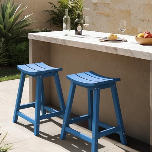 Ciokea 24" Outdoor Counter Height Bar Stools Set of 2 by CIOKEA