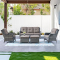 Outdoor Wicker Furniture 5 Pieces Patio Furniture Sofa Set Patio Wicker Chairs by Belord