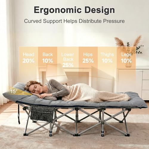 ABORON Camping Cot for Adults, 28 in Wide Folding Bed - Image 5