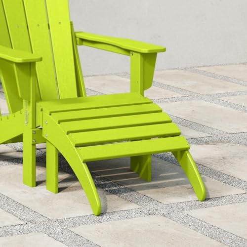 Outdoor Patio Adirondack Ottoman Foot Rest, All Weather Poly Lumber Foot Stool - Image 3