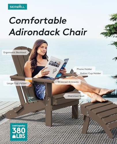 SERWALL Outdoor Adirondack Chair Set of 8 - Image 3