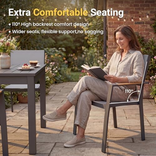 RoyalCraft Aluminum Outdoor Patio Table and Chairs Set - Image 6