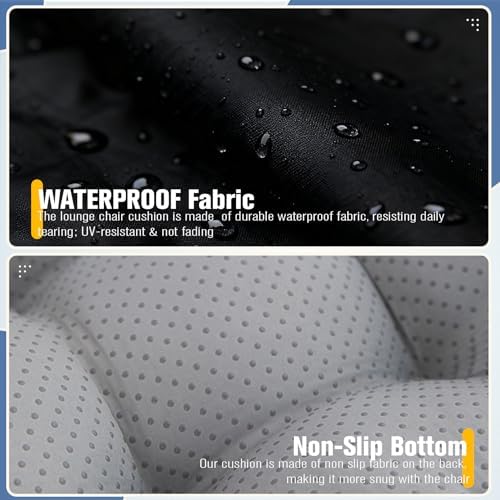 MTMR Chaise Lounge Cushion Outdoor, Patio Furniture Chair Pad, Waterproof - Image 5