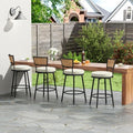 Patio Swivel Bar Stools Set of 4, Outdoor Bar Height Chairs by PIZZELLO