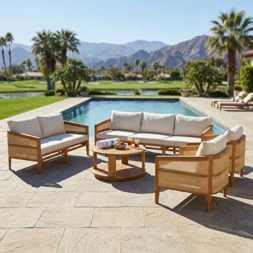 5-Piece Conversation Set Sectional Sofa, Patio Furniture Set by THINK30