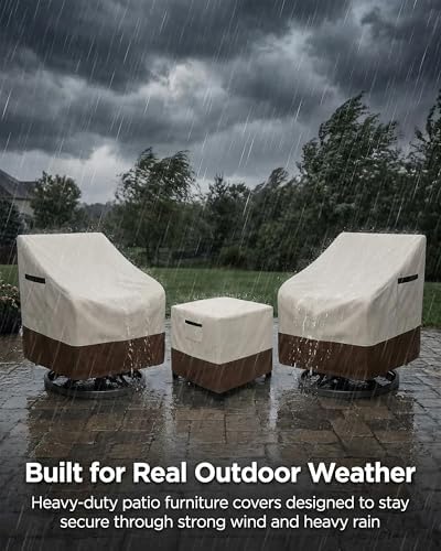 3-Piece Patio Bistro Furniture Cover Set, Heavy-Duty 600D Waterproof Outdoor - Image 5