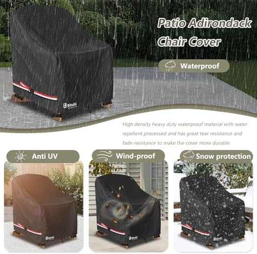 Waterproof 2 Pack Patio Adirondack Chair Cover - Image 7