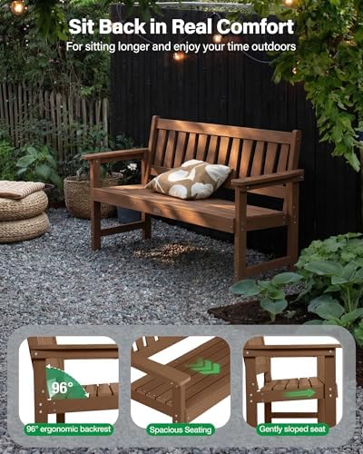YEFU Outdoor Bench, Garden Bench, All-Weather - Image 4