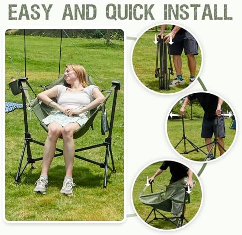 Portal Hammock Camping Chair, Mesh High Back, 400 lbs Adjustable - Image 6