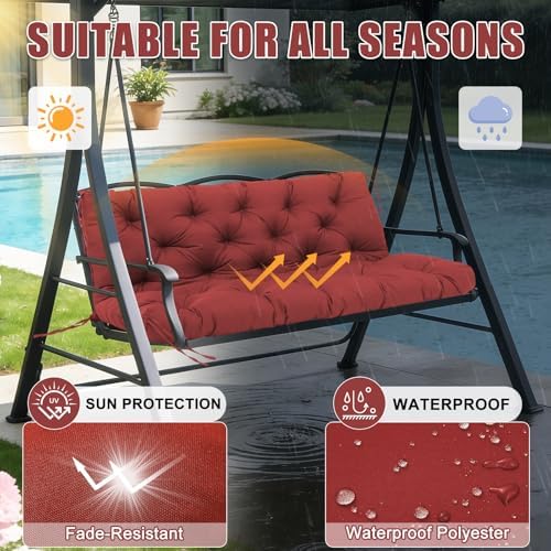 60" / 5 FT Porch Swing Cushions Outdoor - Image 2
