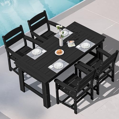 SERWALL HDPE Outdoor Dining Table and Chairs Set by SERWALL