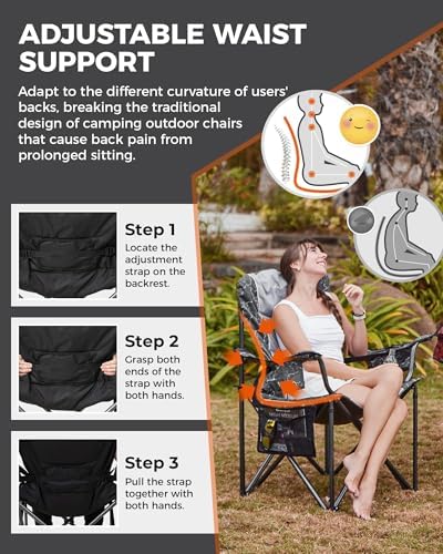 KingCamp Oversized Camping Chairs, 550lb Heavy Duty - Image 4