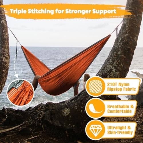 NATUREFUN Ultra-Light Travel Camping Hammock | 300kg Load Capacity, Breathable - Image 4