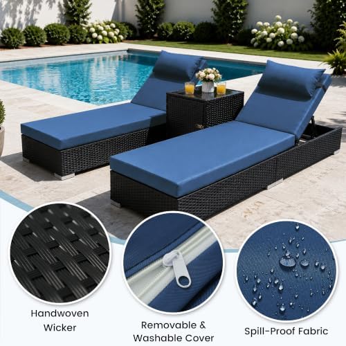 Outdoor Chaise Lounge Chairs Set of 2 - Image 4