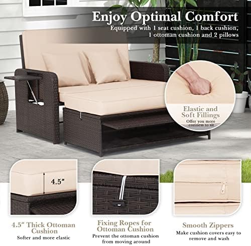 HAPPYGRILL Patio Rattan Wicker Daybed - Image 6
